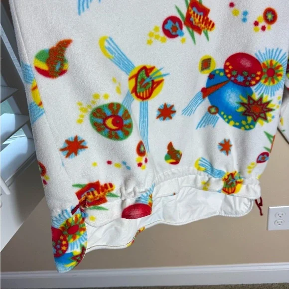 Conte Of Florence Vintage Fleece Italy retro kitschy space print men’s size L - Picture 10 of 11